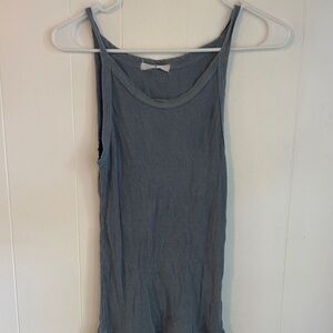 Perfectwhitetee dusty blue tank top medium